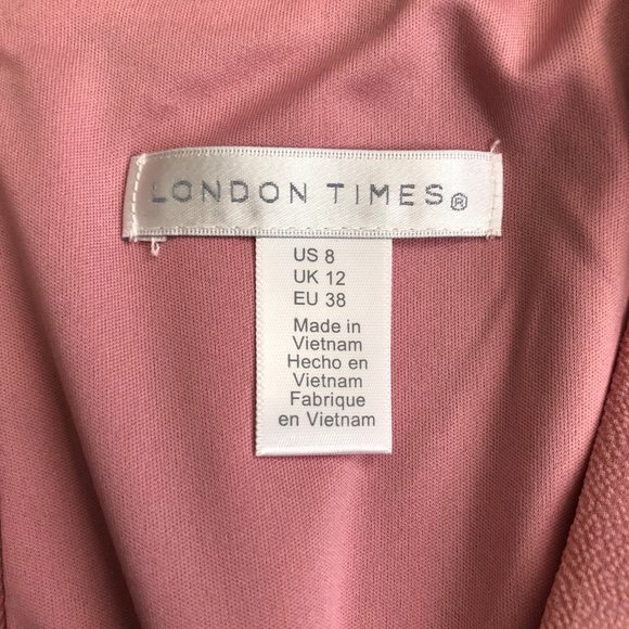 London Times Midi Dress Sleeveless Striped Pink - Picture 4 of 6
